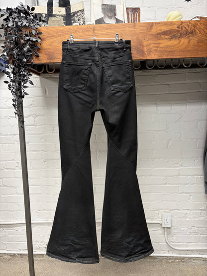 Rick Owens DRKSHDW ‘Bias’ Black Flared Leg Denim