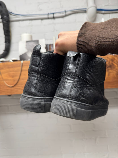 Balenciaga ‘Arena’ Black Leather High Top Sneakers