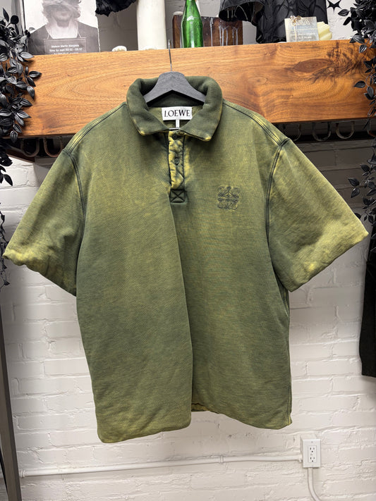 Loewe Padded Jersey Cotton ‘Acid Green’ Short Sleeve Polo