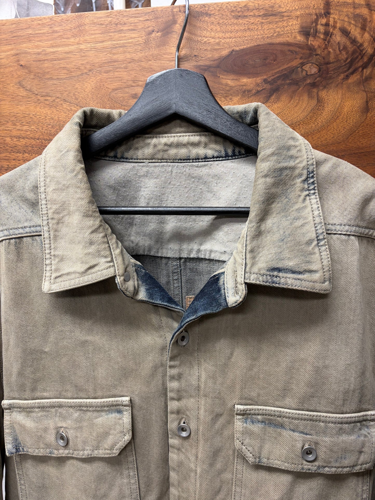 Rick Owens DRKSHDW Mineral/Pearl Oversized Denim ‘Overshirt’