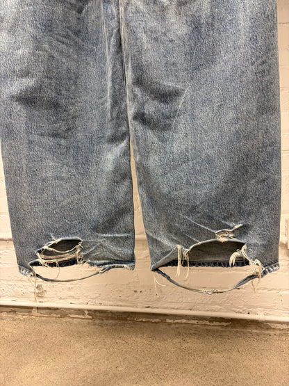SS2023 Balenciaga Hybrid ‘Patched’ Wide Leg Denim/Sweatpants