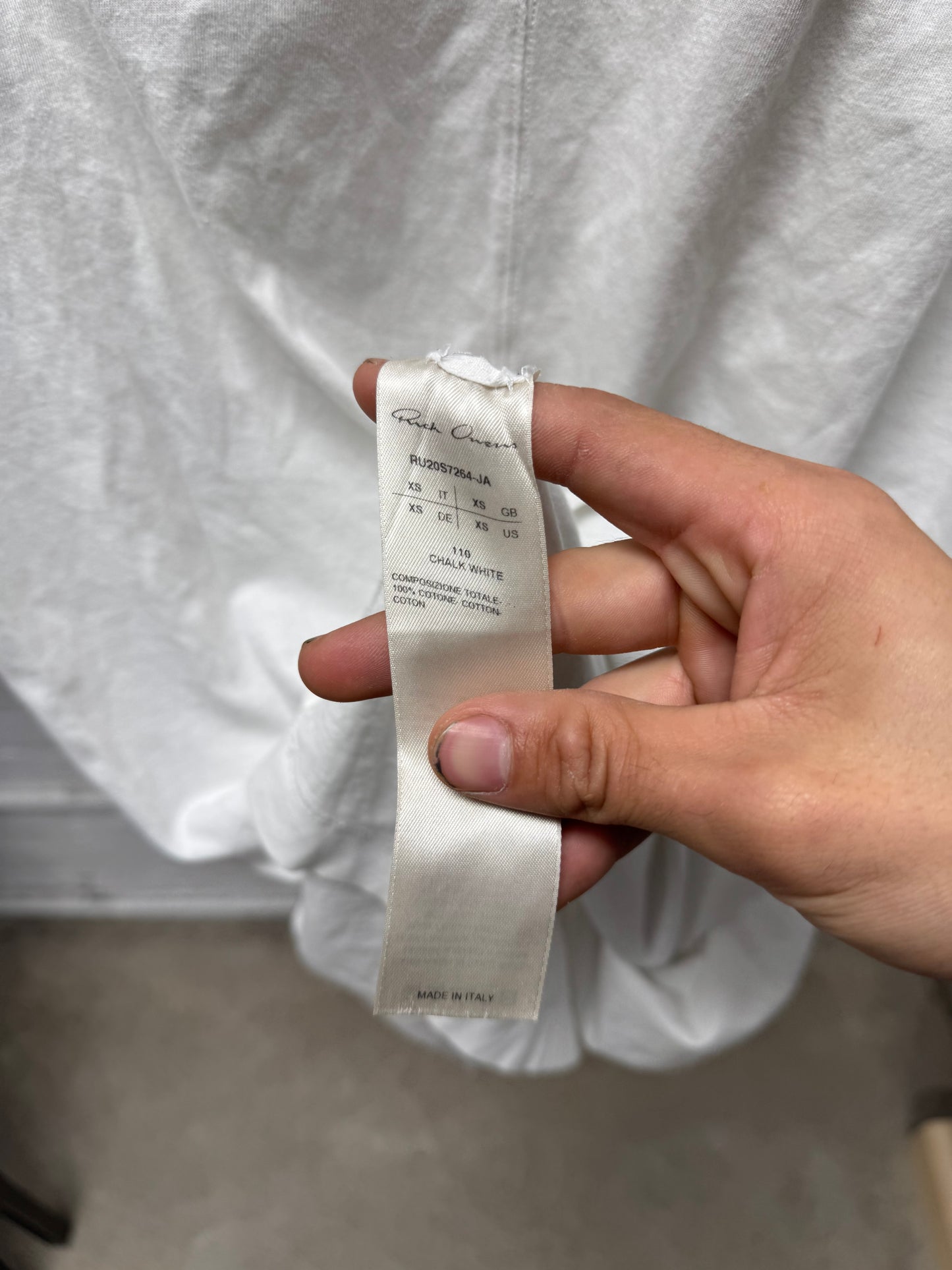 SS2020 Rick Owens ‘Tecautl’ Chalk White Level T-Shirt