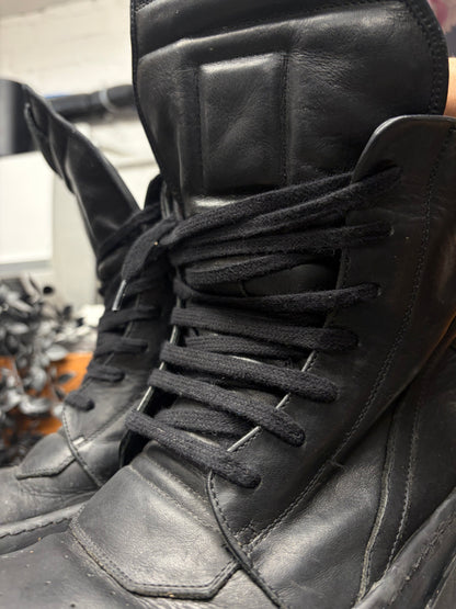 Rick Owens ‘Double Bumper’ Black Geobasket Leather High Top Sneakers