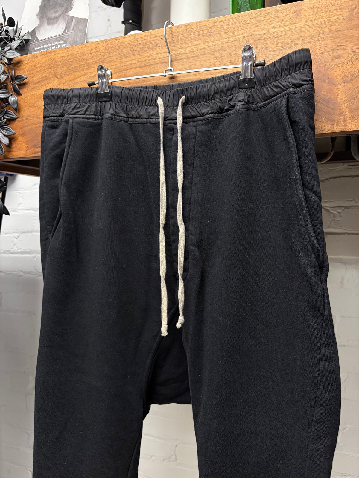 Rick Owens DRKSHDW Black Drop Crotch Drawstring Sweatpants
