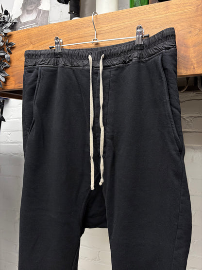 Rick Owens DRKSHDW Black Drop Crotch Drawstring Sweatpants