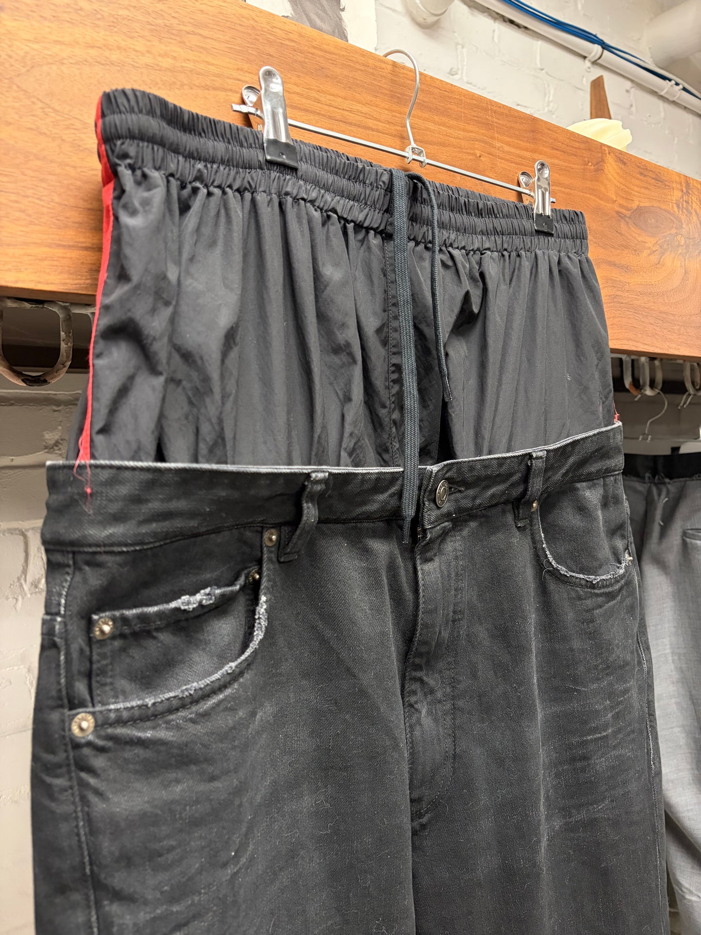 AW2024 Balenciaga Double Layered Track Pant/Flared Denim