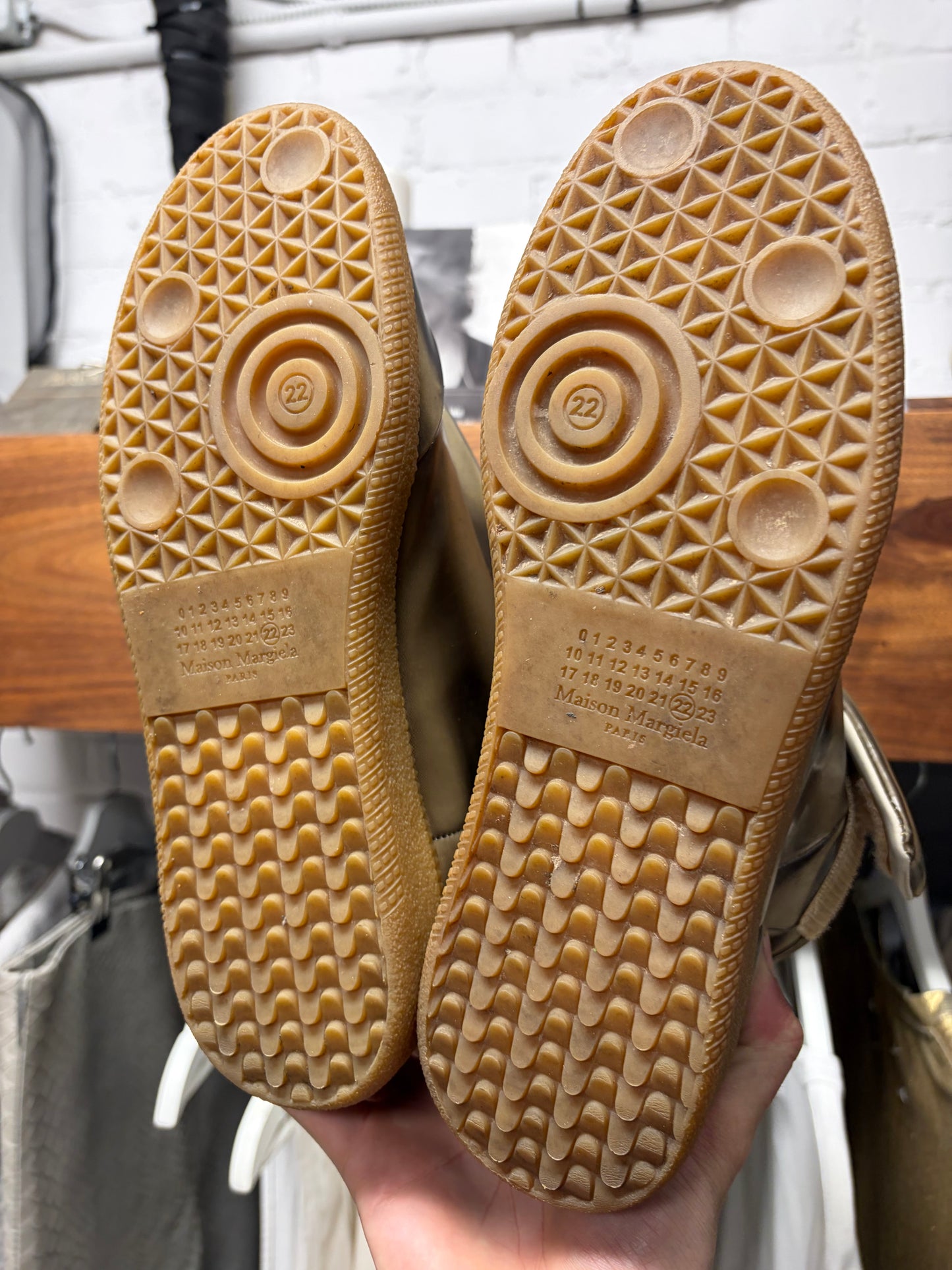 Maison Margiela Bronze Coated ‘Future’ High Top Sneakers