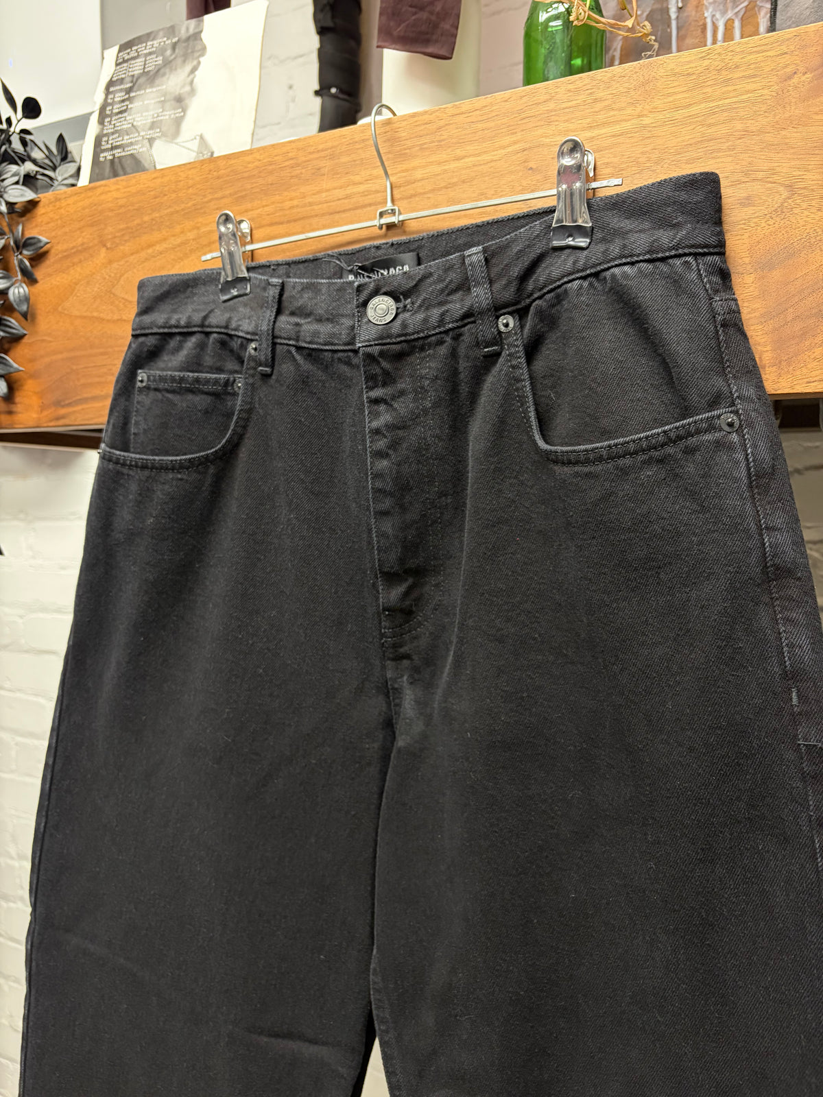 2022 Balenciaga Flat Black Bootcut Denim