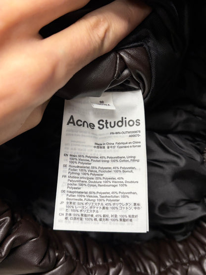 Acne Studios Padded Brown Coated Bomber Jacket
