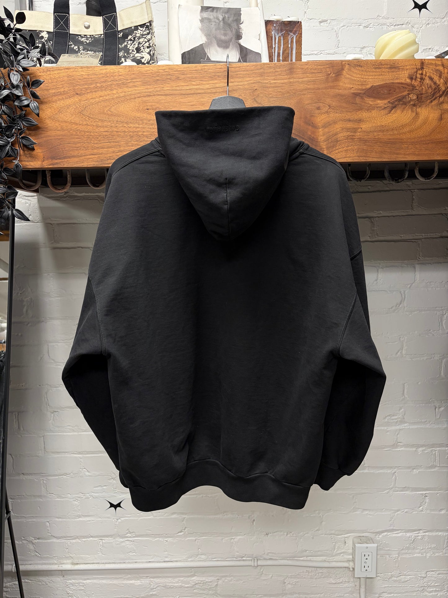 2022 Balenciaga ‘Logo-less’ Black Zip-Up Heavy Cotton Hoodie