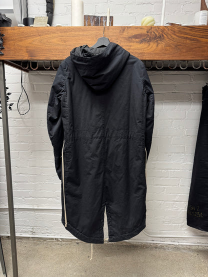 Rick Owens DRKSHDW Black Hooded Fishtail Parka