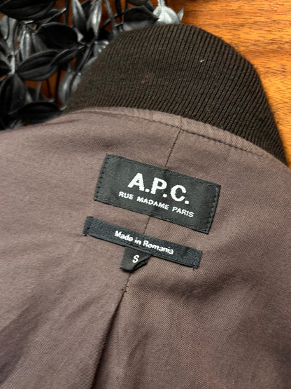 A.P.C. Dark Brown Velvet Bomber Jacket