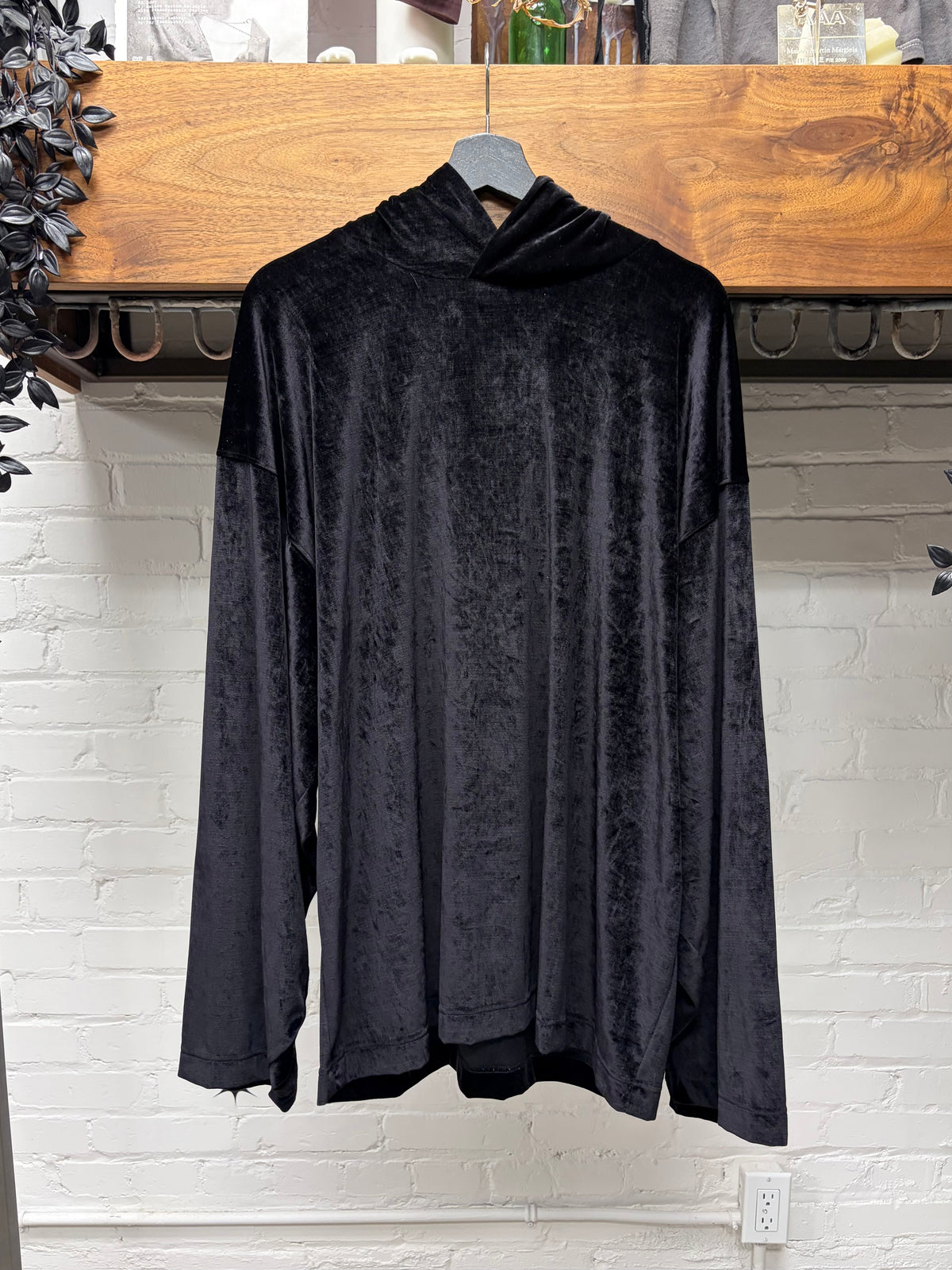 AW2022 Balenciaga ‘Velour’ Black Pullover Hoodie