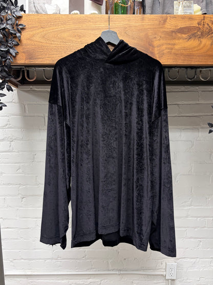 AW2022 Balenciaga ‘Velour’ Black Pullover Hoodie