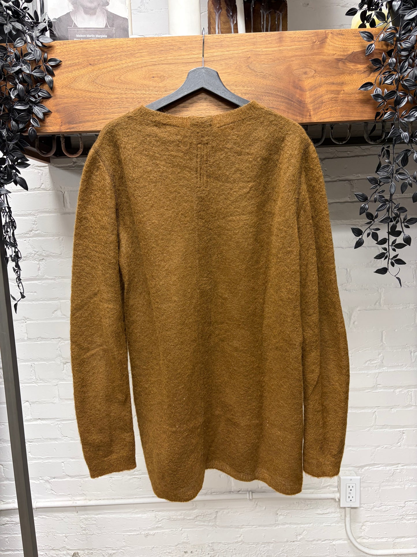 AW2015 Rick Owens ‘Sphinx’ Mustard Brown Knit Sweater