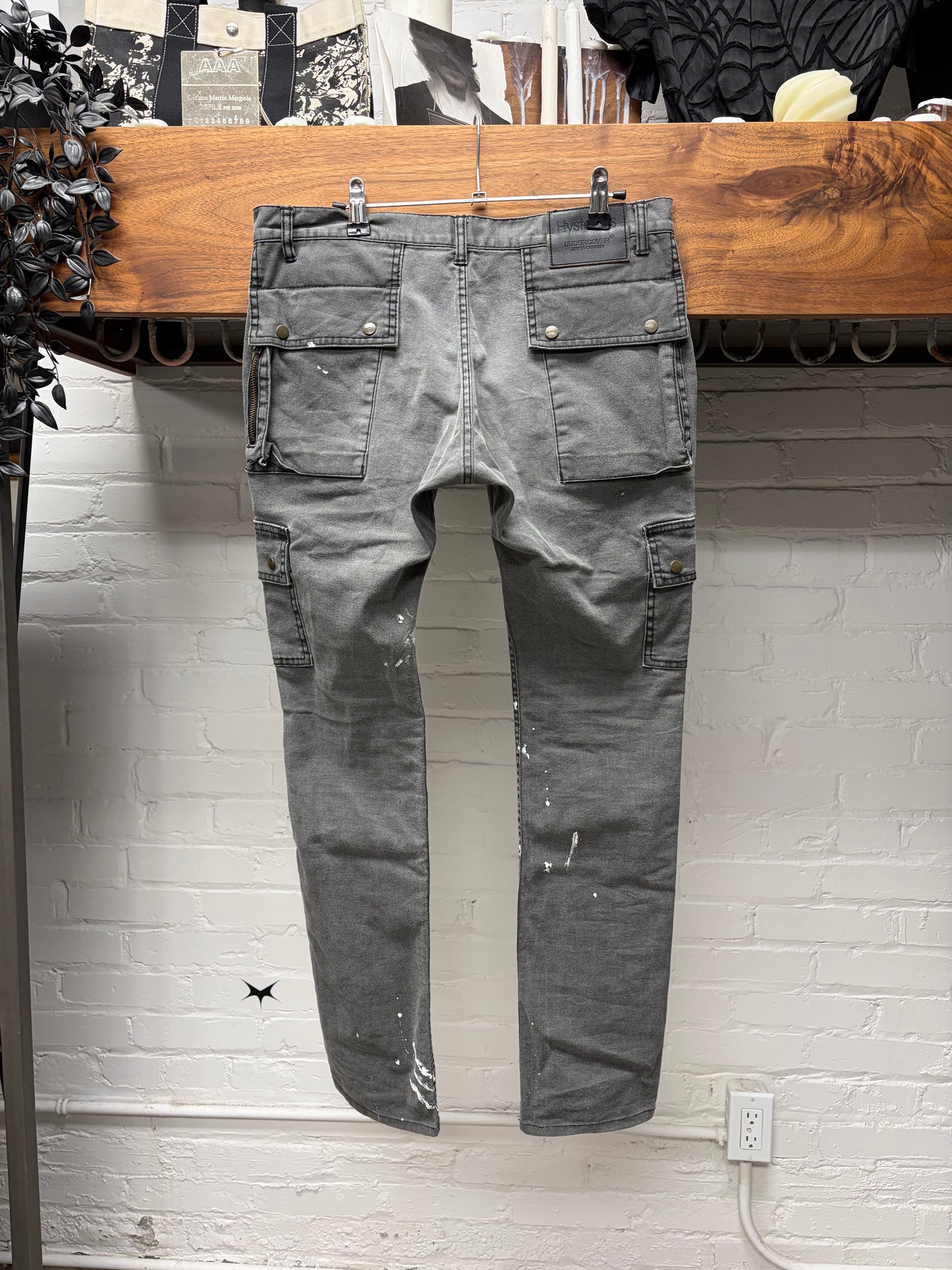 Undercover x Hysteric Glamour Paint Splattered Grey Skinny Jeans