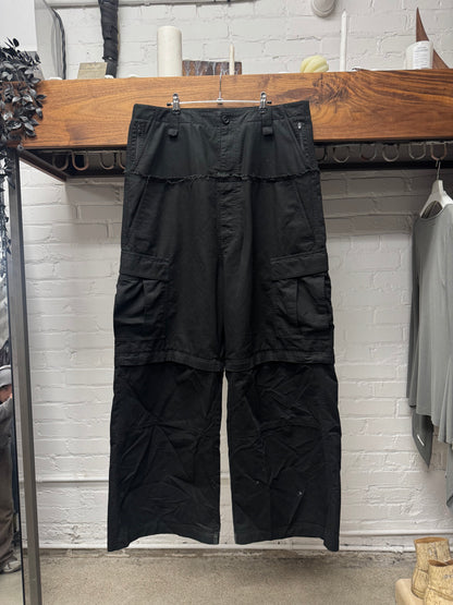 AW2024 Balenciaga ‘Cut Up’ Double Waisted Ripstop Cargo/Denim