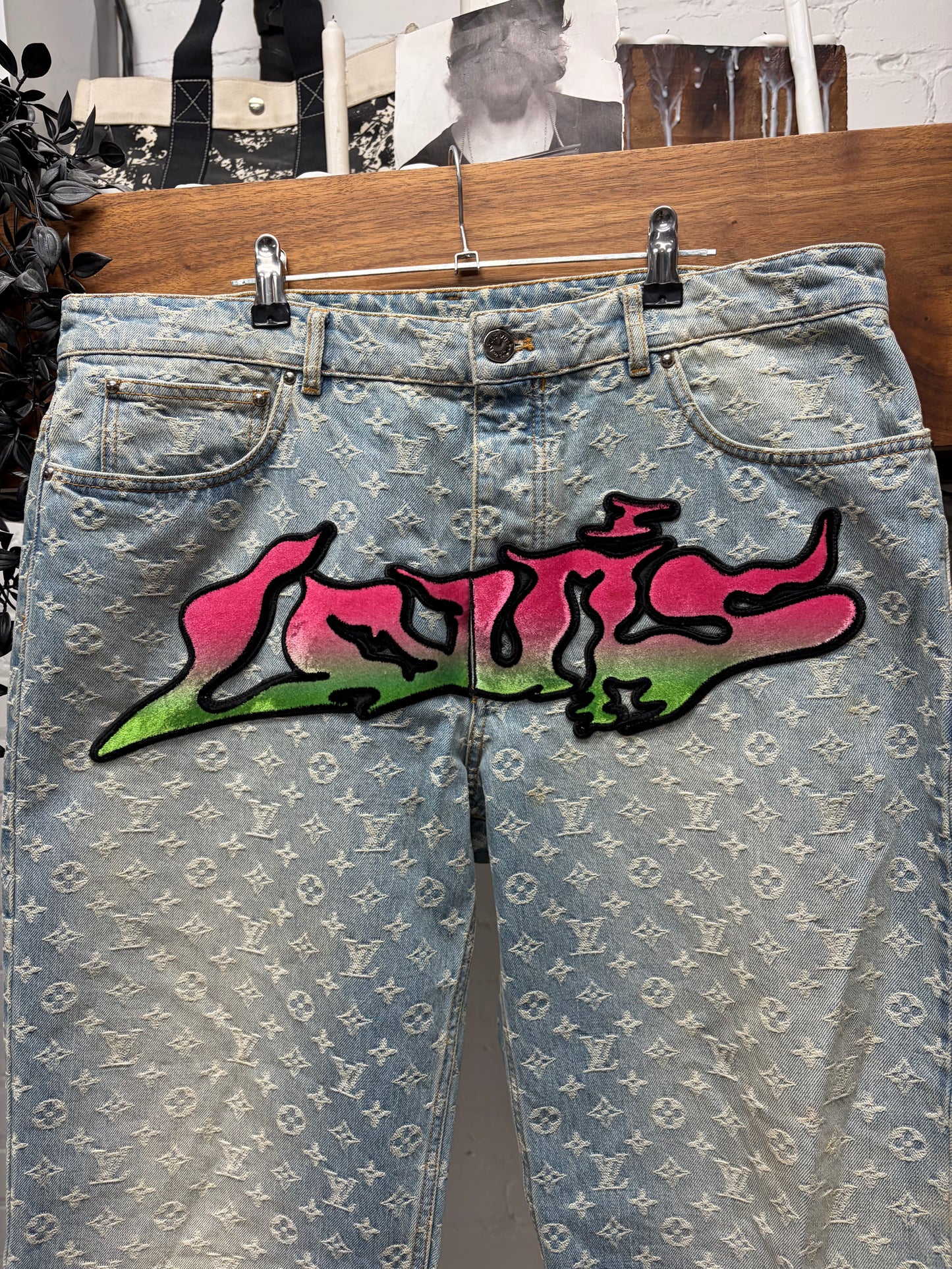 SS2022 Louis Vuitton by Virgil Abloh ‘Graffiti’ Monogram Blue Denim