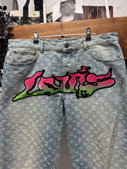 SS2022 Louis Vuitton by Virgil Abloh ‘Graffiti’ Monogram Blue Denim