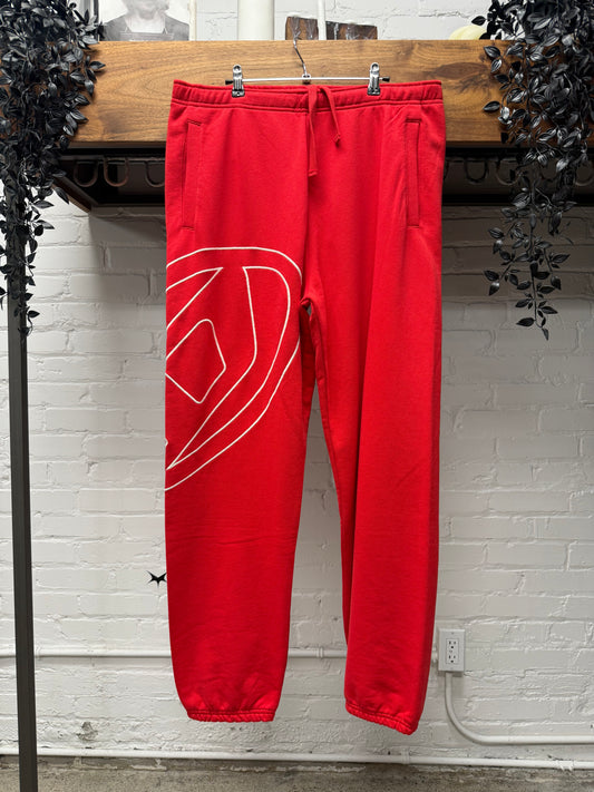 Diesel D-Logo Red/White Drawstring Sweatpants