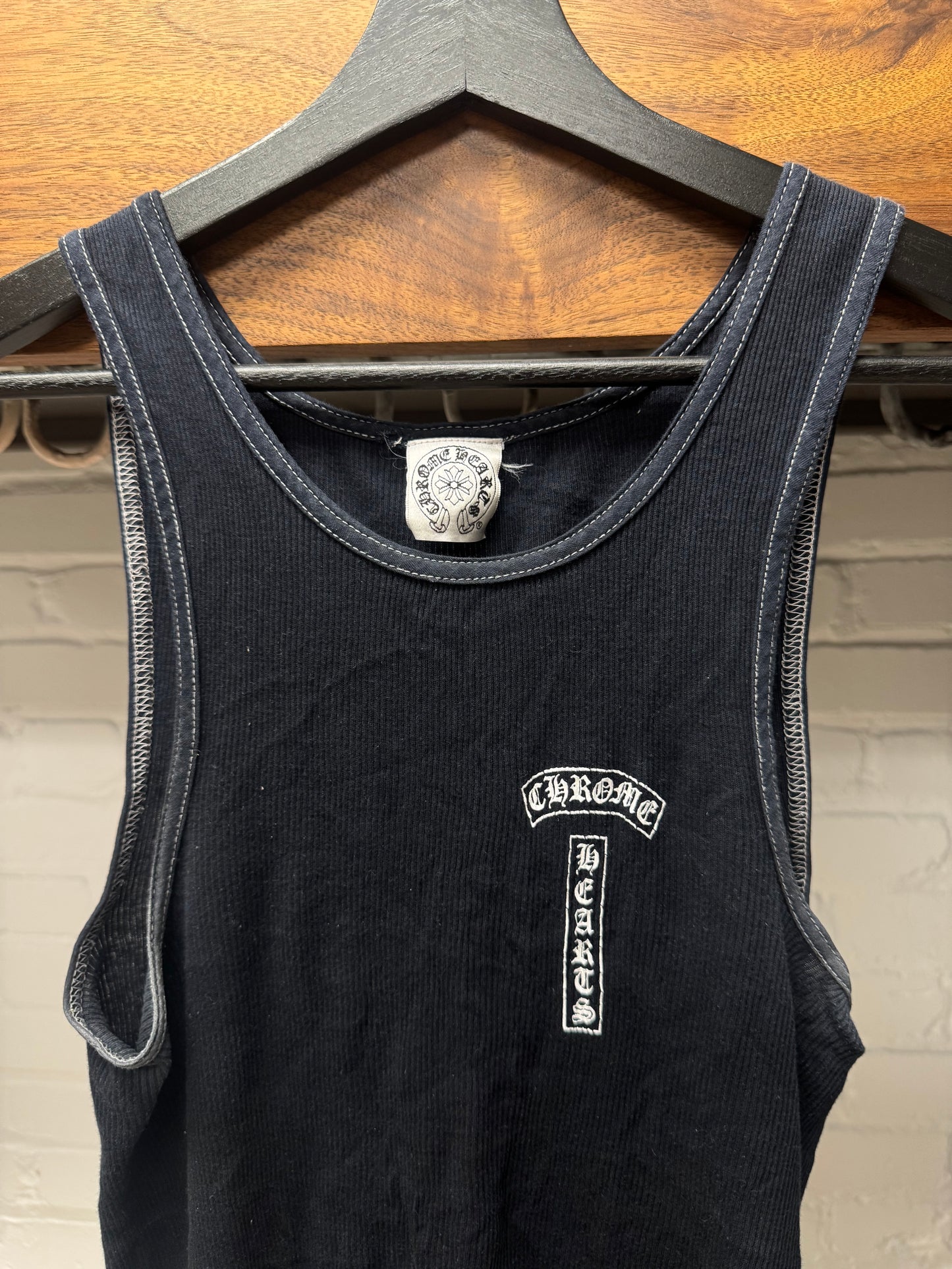 Vintage Chrome Hearts ‘Taipei’ Store Exclusive ‘FUCK YOU’ Ribbed Black Tank Top