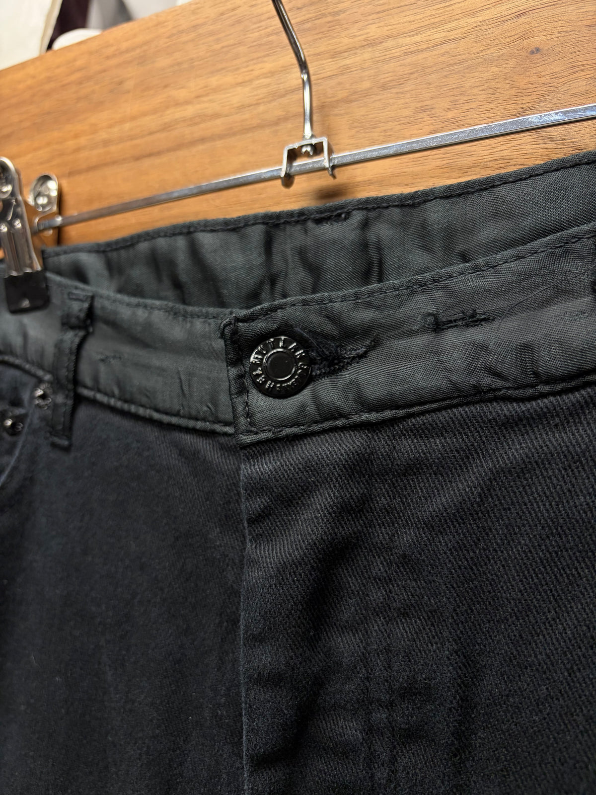 1997 Helmut Lang ‘Cummerbund’ Switching Waistband Black Skinny Jeans