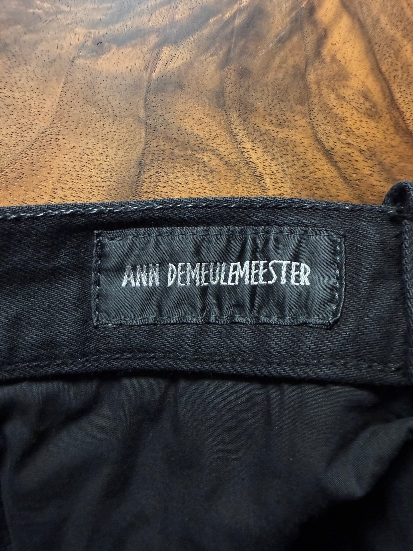 Ann Demeulemeester ‘Claire’ Wide Leg Black Denim