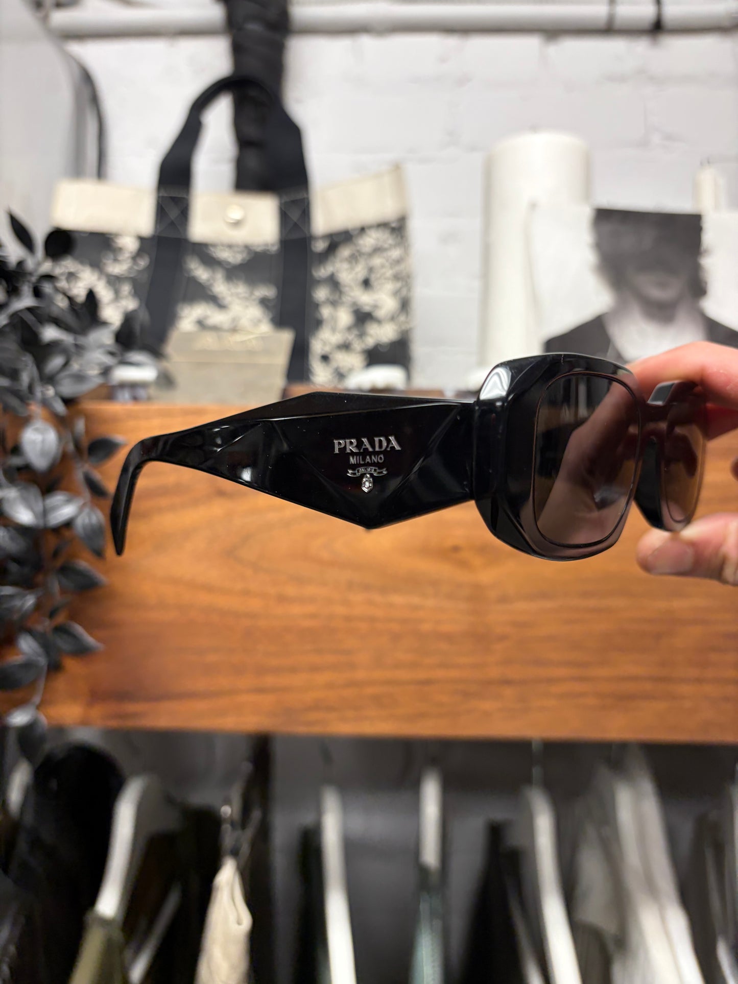Prada ‘PR17 WS’ Matte Black Tinted Sunglasses