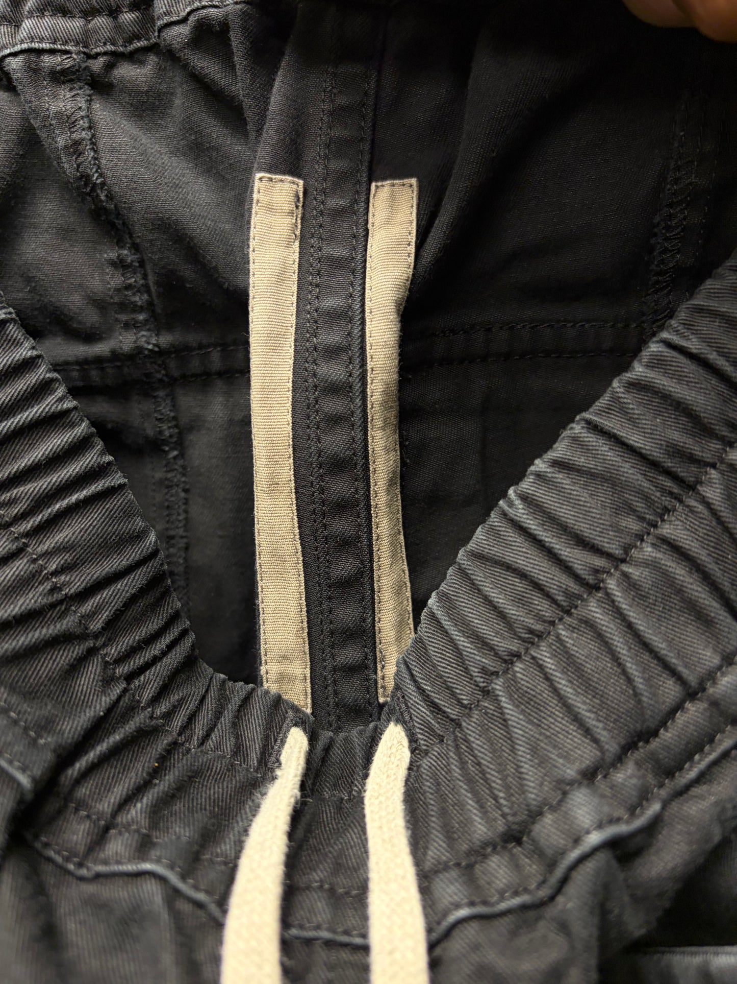 Rick Owens ‘Creatch’ Faded Black Wide Leg Drawstring Sweatpants