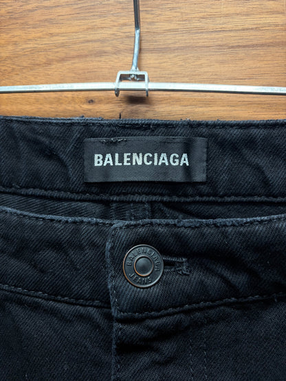 2020 Balenciaga Over Knee Length Denim Shorts