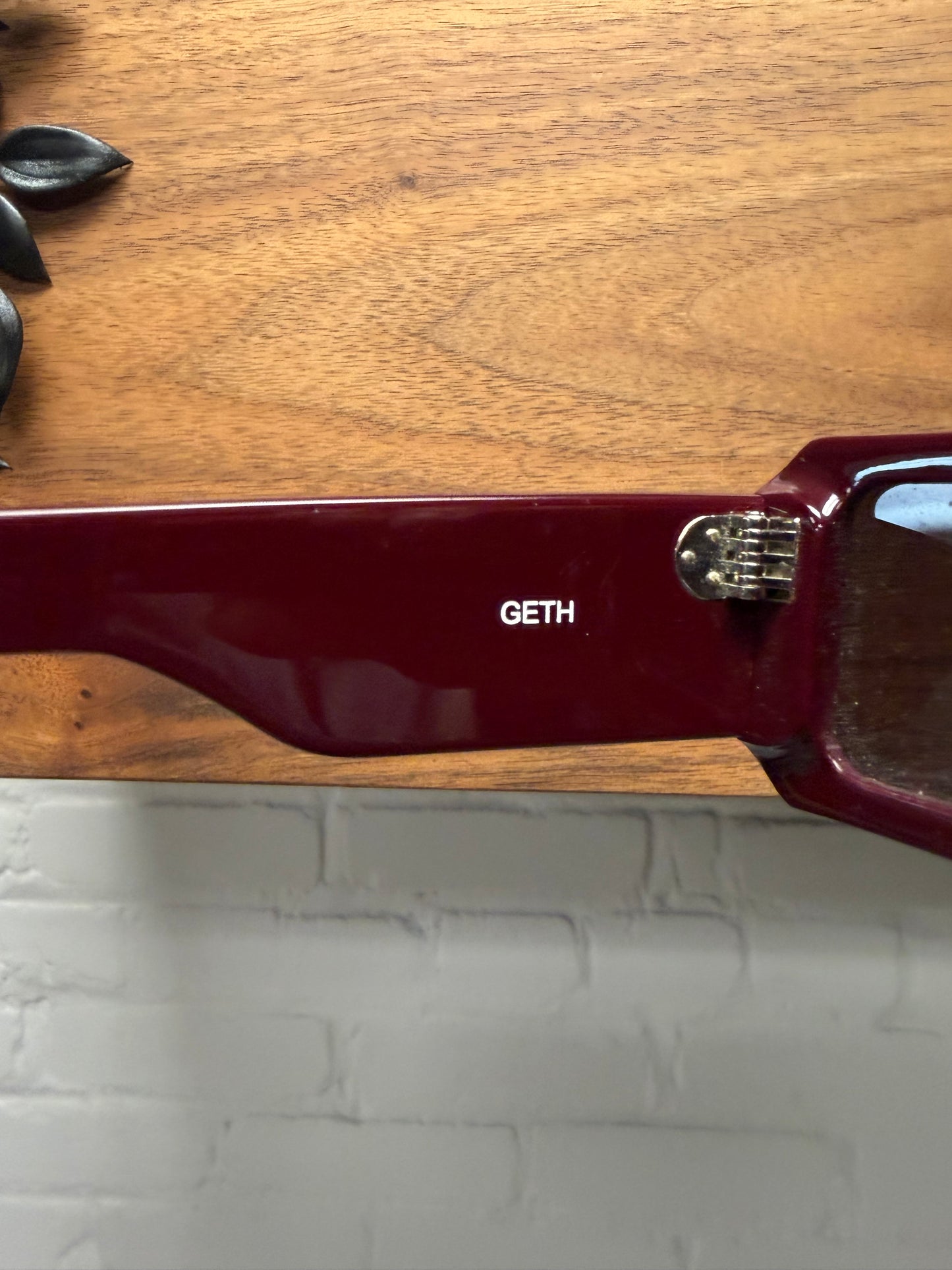 Rick Owens ‘Geth’ Flat Top Red Geometric Sunglasses
