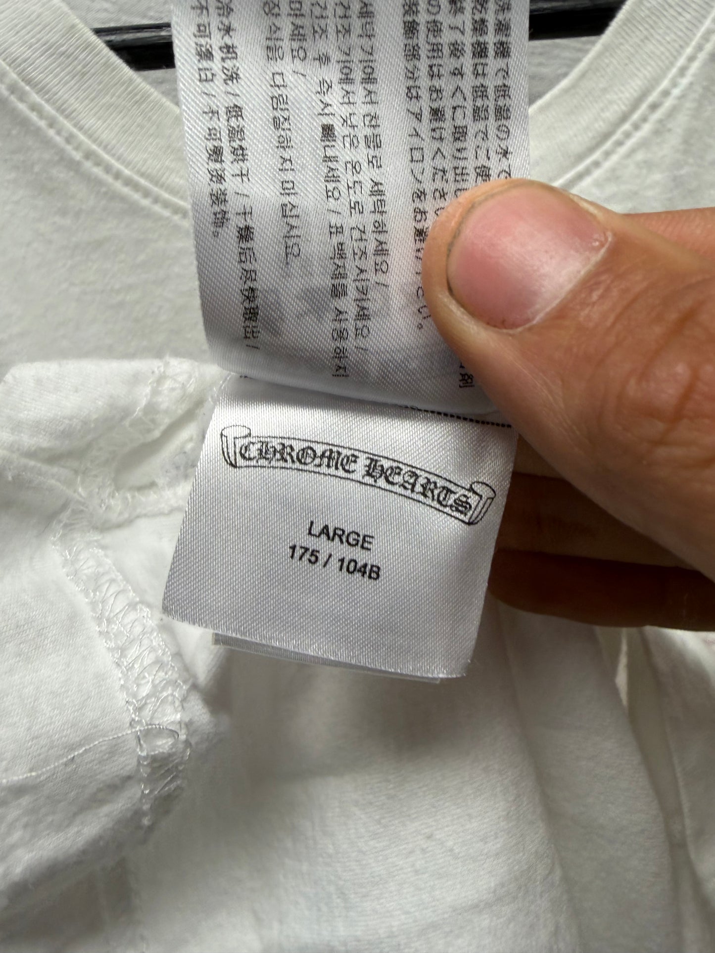 Chrome Hearts Multi-Color ‘Cemetery Cross’ White Short Sleeve Shirt