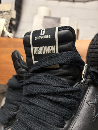 Rick Owens ‘TurboPWN’ Black Leather Low Top Sneakers