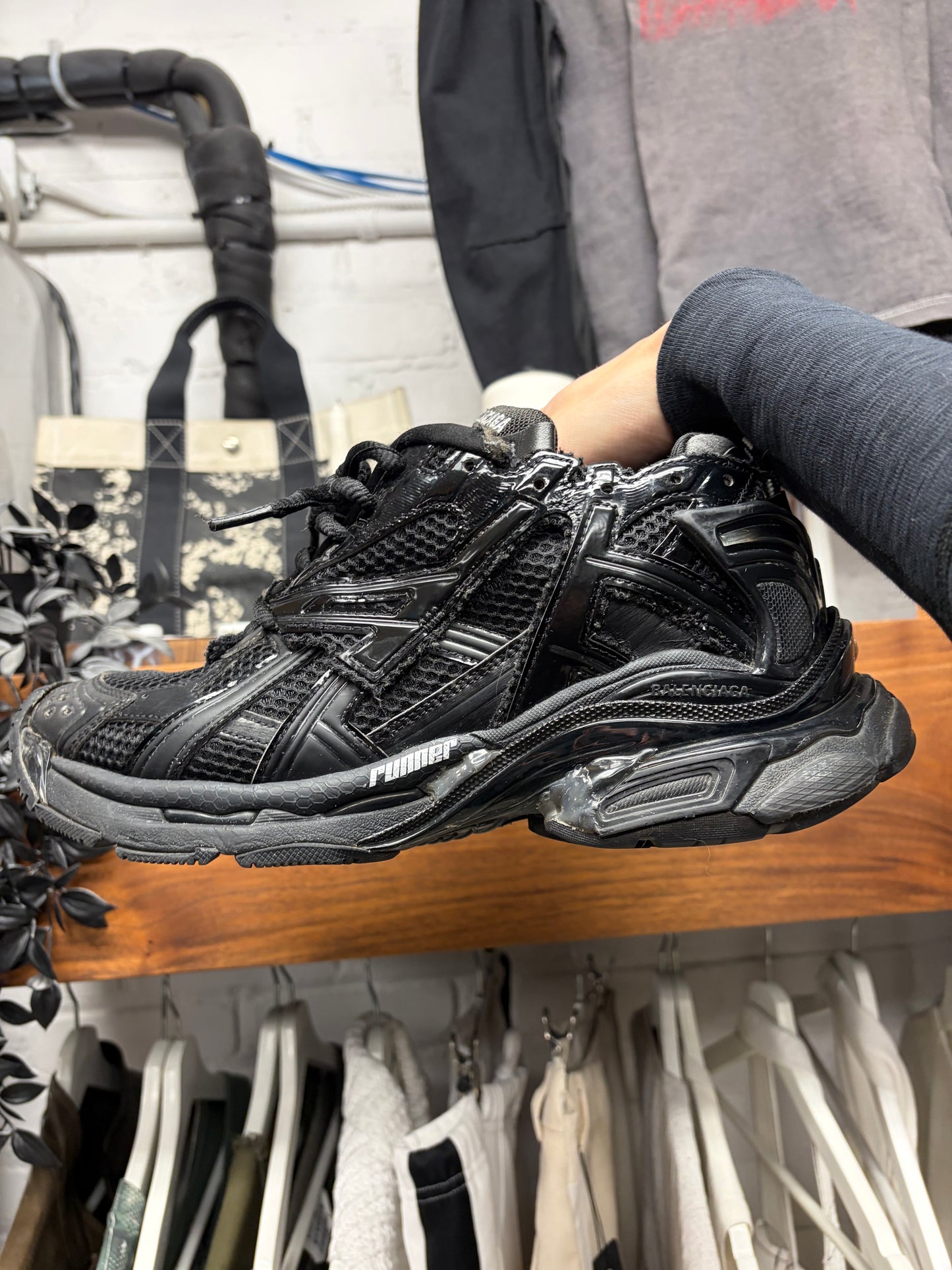 Balenciaga ‘Track Runner’ Black Low Top Athletic Sneakers