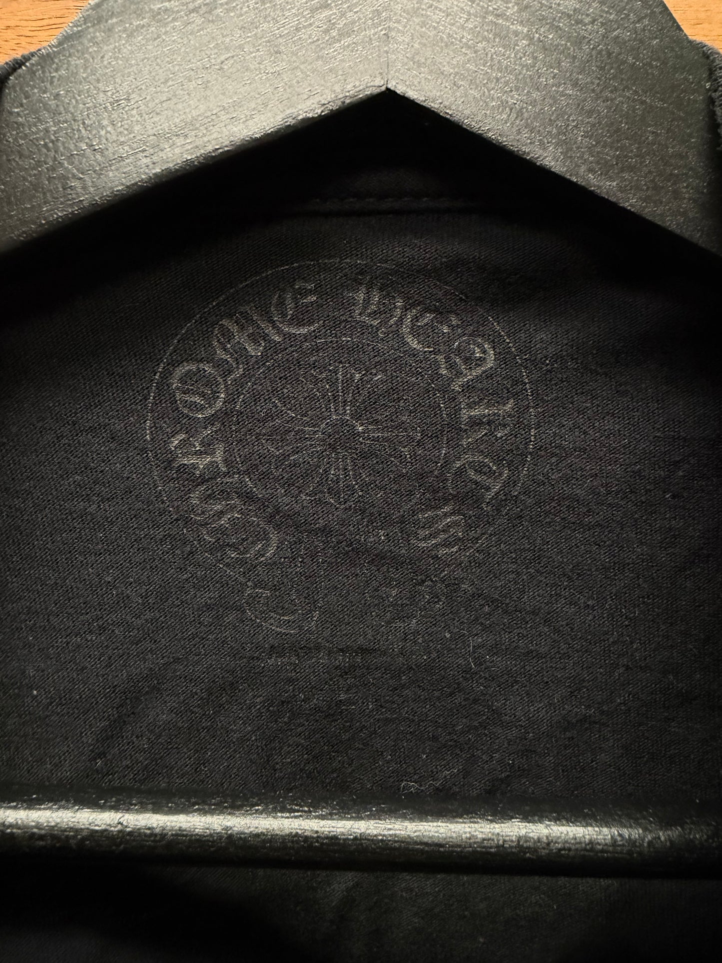 Chrome Hearts  Black Scroll Logo Long Sleeve Shirt