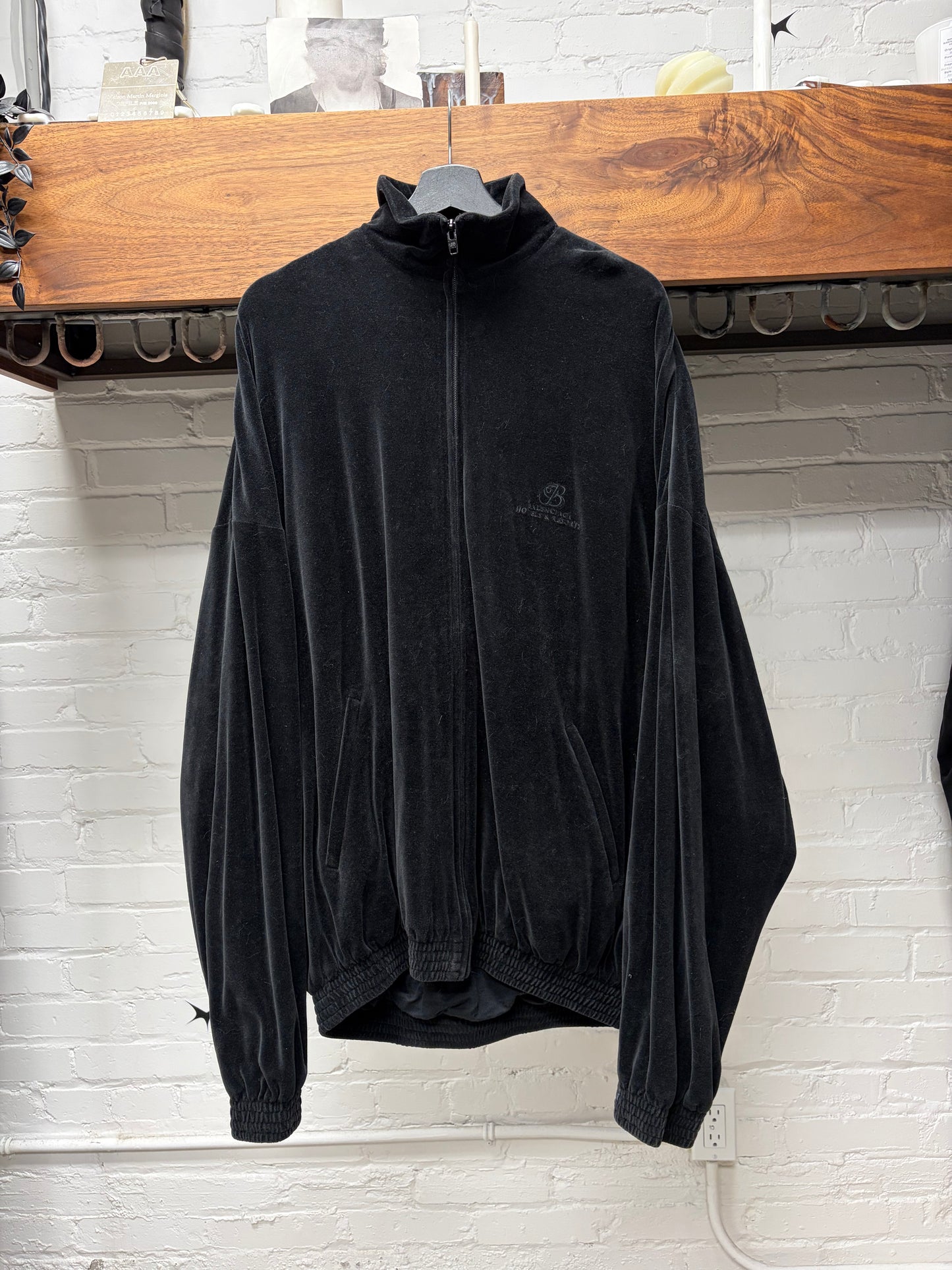 SS2020 Balenciaga ‘Hotels & Resorts’ Black Velour Track Jacket