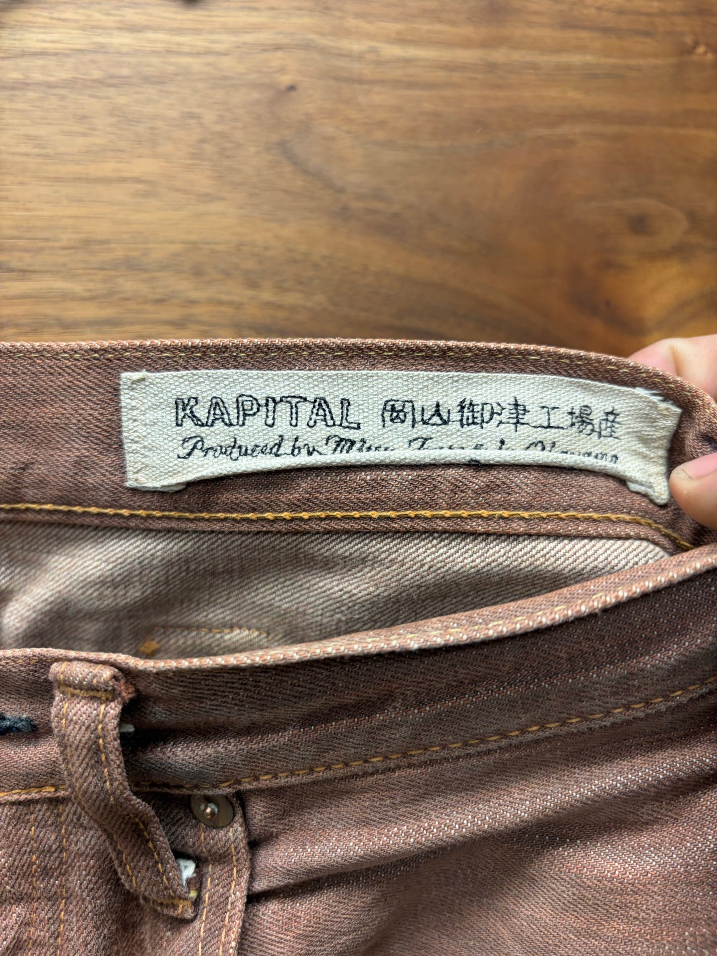 Kapital ‘Persimmon Tannin Dyed’ Buckle-Back Straight Leg Denim