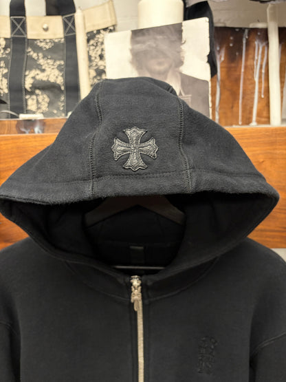 Chrome Hearts Leather Plus Cross ‘Fuck You’ Black Label Premium Zip-Up Hoodie