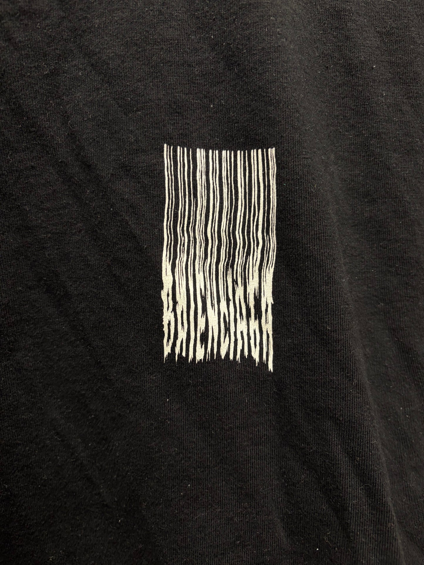 2021 Balenciaga ‘Trippy Barcode Logo’ Black Graphic T-Shirt