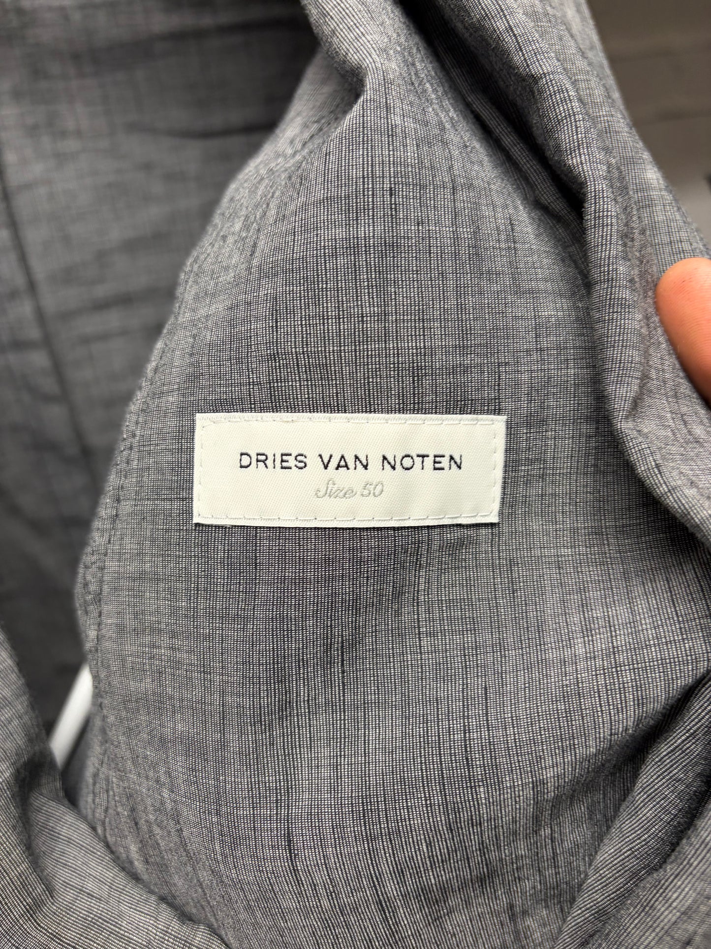 Dries Van Noten Grey Cotton/Linen Blend Blazer