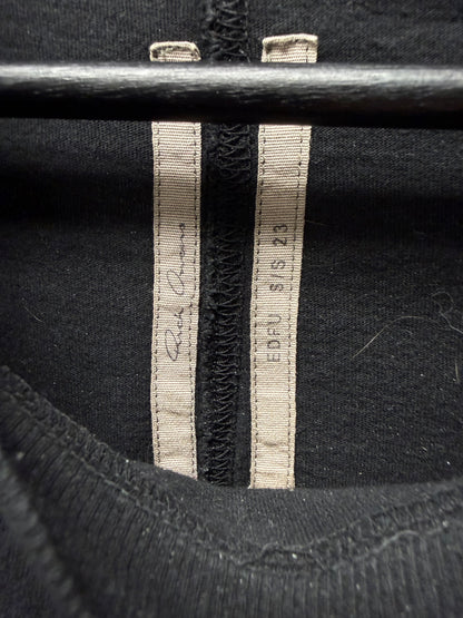 SS2023 Rick Owens ‘Edfu’ Black ‘Tommy’ Oversized Cotton T-Shirt