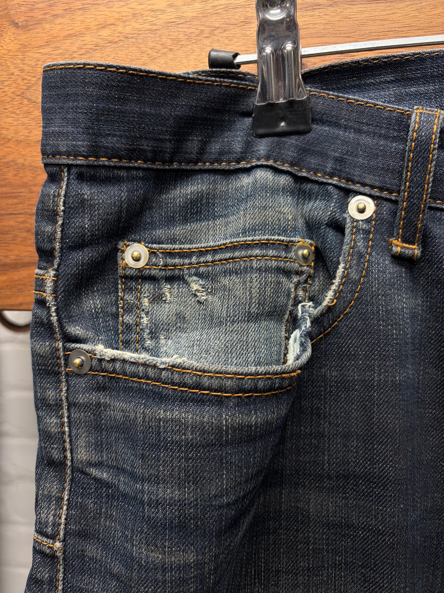 Dior Homme Raw Washed Blue Skinny Jeans