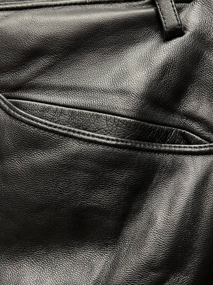 Jean Paul Gaultier Black Lambskin Leather Pants
