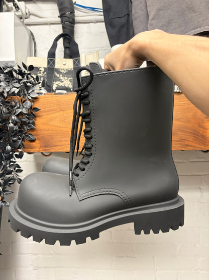Balenciaga ‘Steroid’ Black Oversized Lace Up Combat Boots