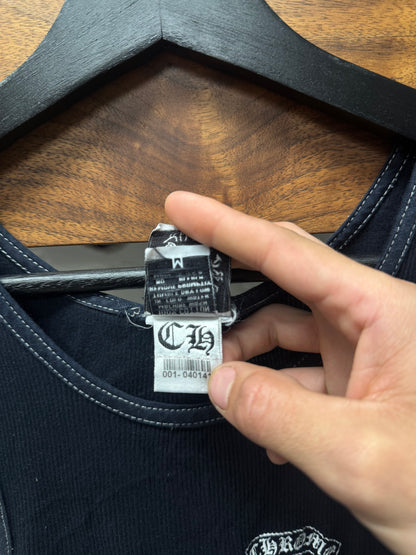 Vintage Chrome Hearts ‘Taipei’ Store Exclusive ‘FUCK YOU’ Ribbed Black Tank Top