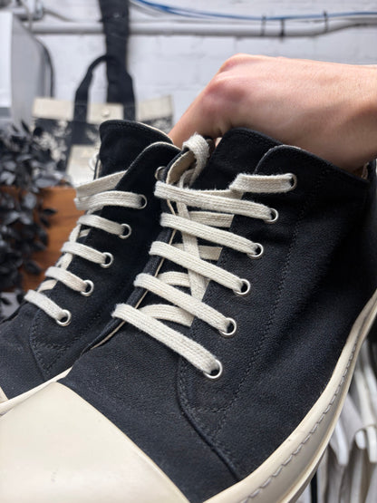 Rick Owens Black Canvas ‘Ramones’ Low Top Sneakers