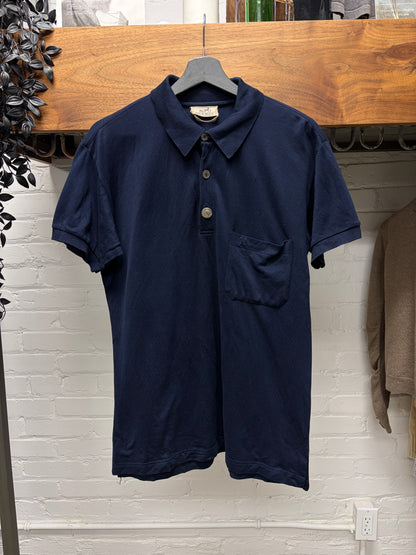 Hermes Embroidered ‘H Logo’ Cotton Polo with Replaced Coin Button