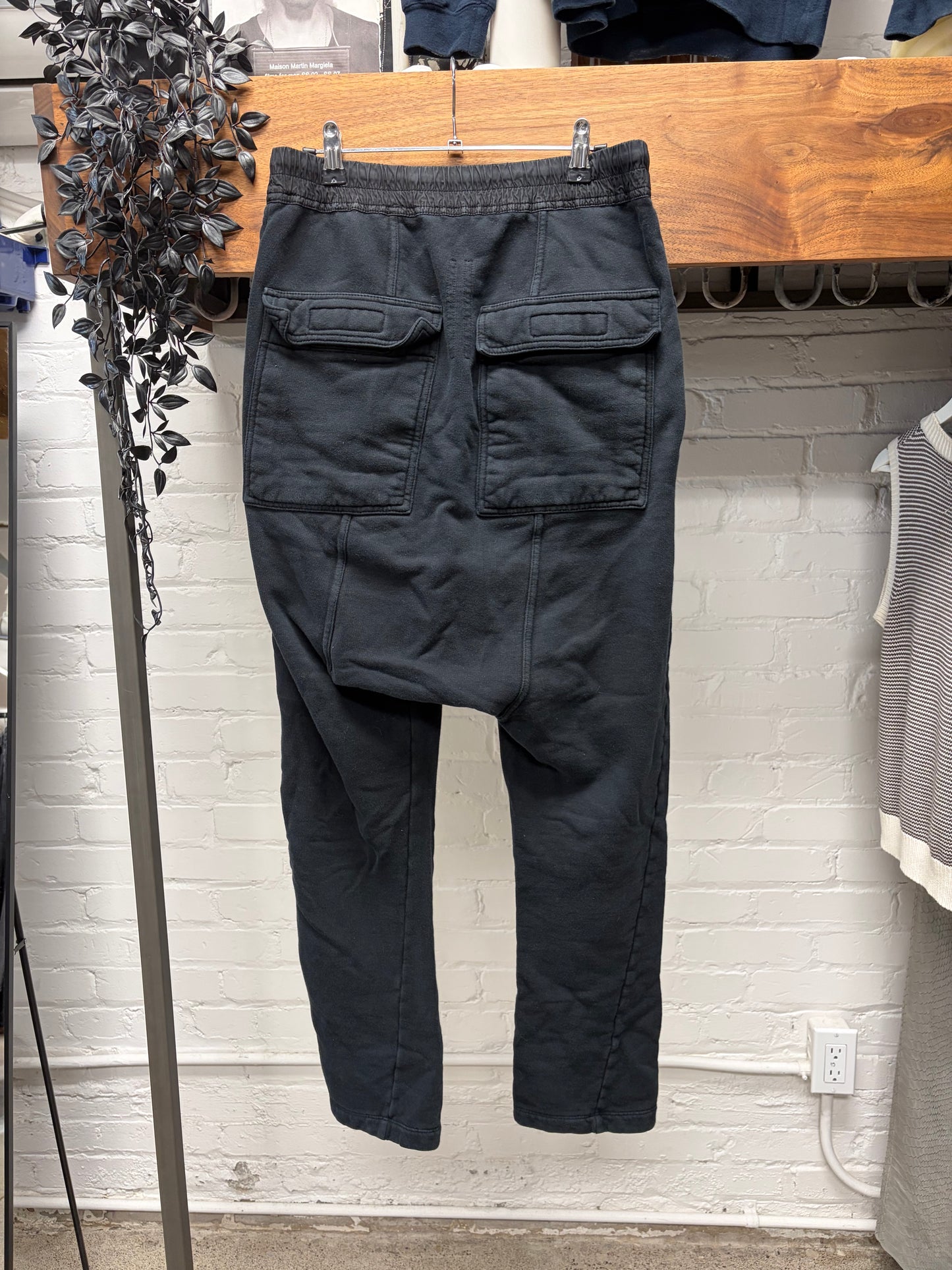 Rick Owens ‘Berlin’ Black Cotton Drawstring Sweatpants