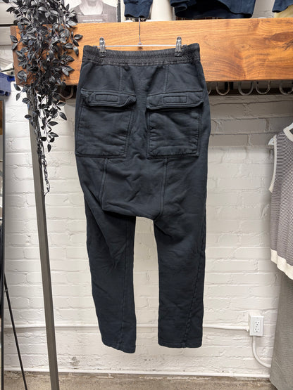 Rick Owens ‘Berlin’ Black Cotton Drawstring Sweatpants