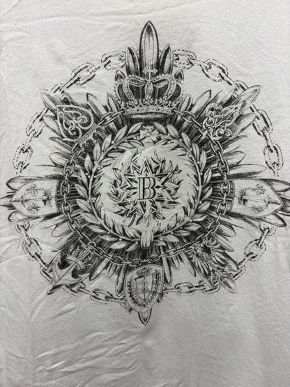AW2016 Balmain ‘Crowned Crest Logo’ White Graphic T-Shirt